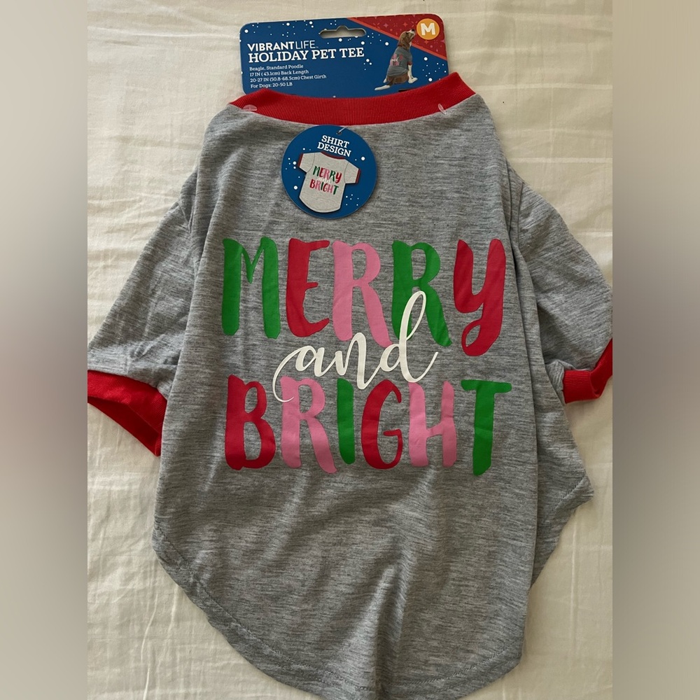 Vibrant Life Holiday Pet Tee - Beagle, Standard Poodle 17” Back